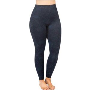 SPANX Look at Me Now Seamless Leggings Black Blue marble Houndstooth Size Medium